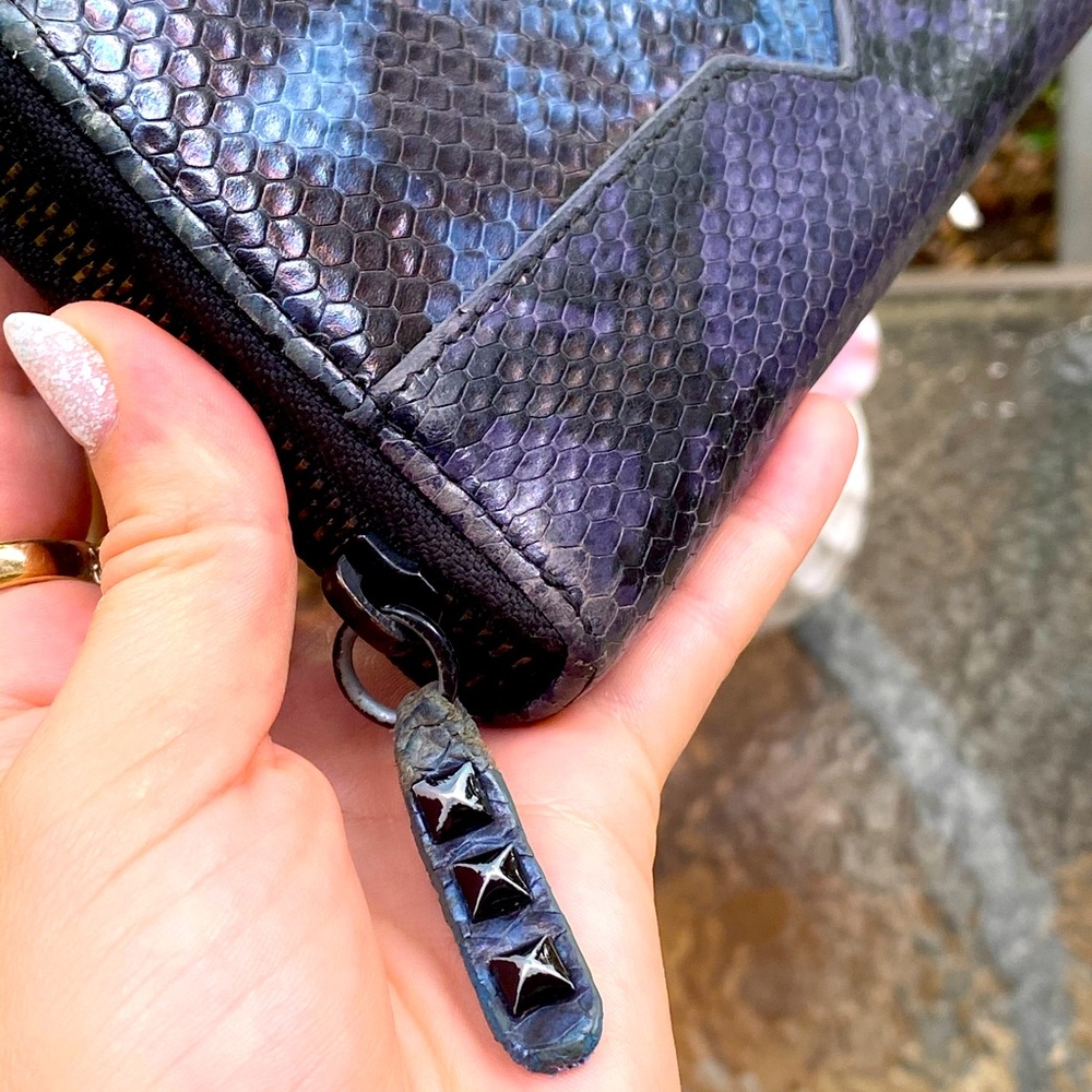 Rebecca Minkoff Blue & Purple Snakeskin Zip Wallet - Picture 11 of 16